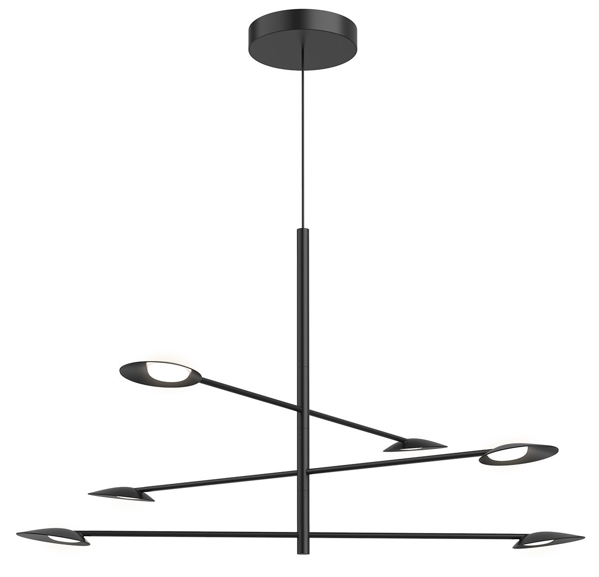 Rotaire Large LED Chandelier - Black Finish