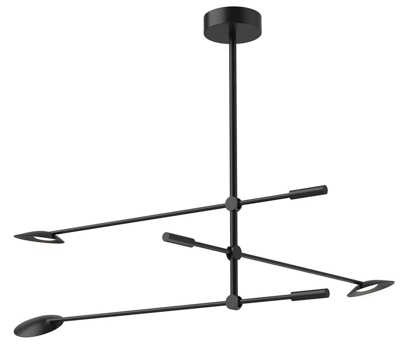 Rotaire Small LED Chandelier - Black Finish