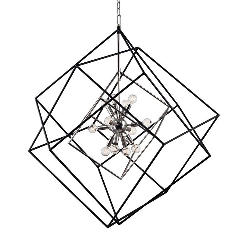 Roundout Large Multi-Cube Pendant - Polished Nickel Finish