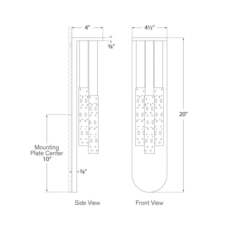 Rousseau Medium Multi-Drop Sconce - Diagram