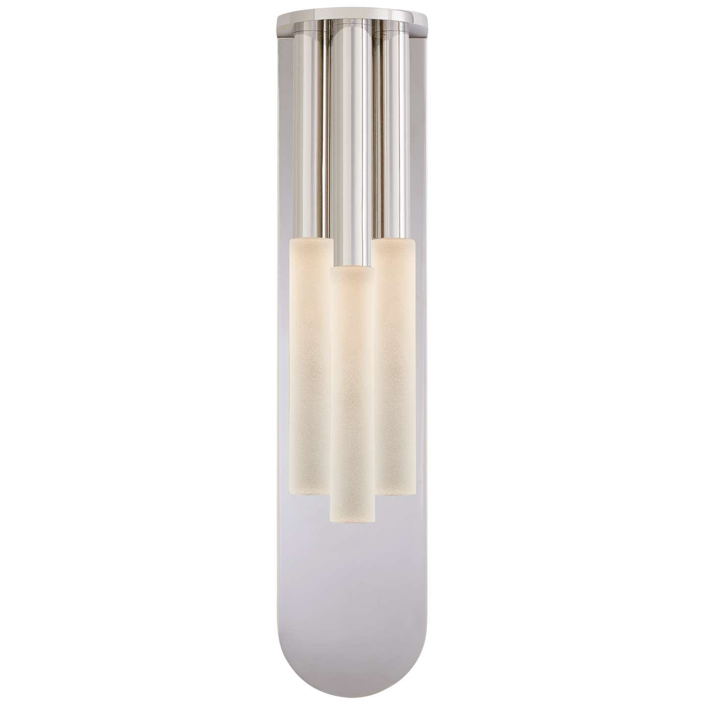 Rousseau Medium Multi-Drop Sconce - Polished Nickel Finish with Etched Crystal Shade