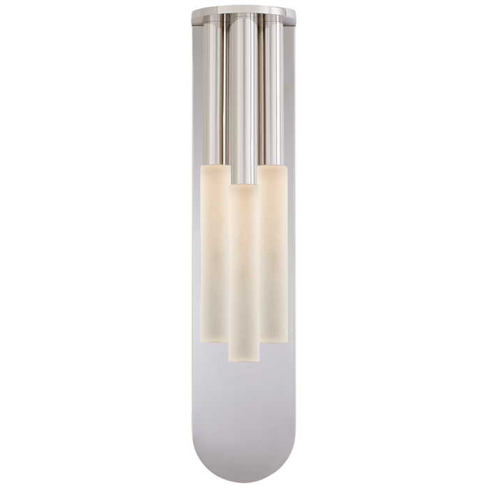 Rousseau Medium Multi-Drop Sconce - Polished Nickel Finish with Etched Crystal Shade