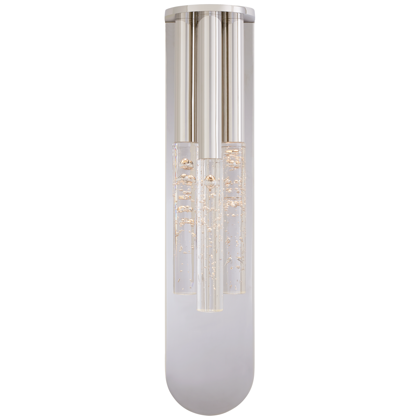 Rousseau Medium Multi-Drop Sconce - Polished Nickel Finish with Seeded Glass Shade