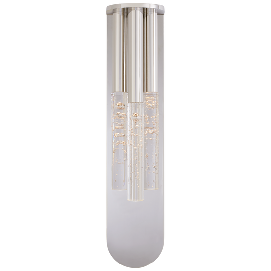 Rousseau Medium Multi-Drop Sconce - Polished Nickel Finish with Seeded Glass Shade