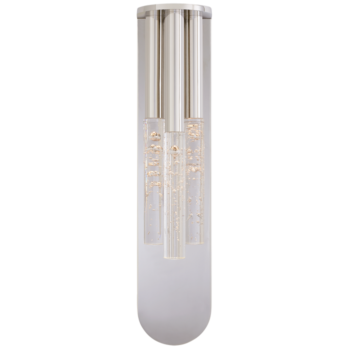 Rousseau Medium Multi-Drop Sconce - Polished Nickel Finish with Seeded Glass Shade