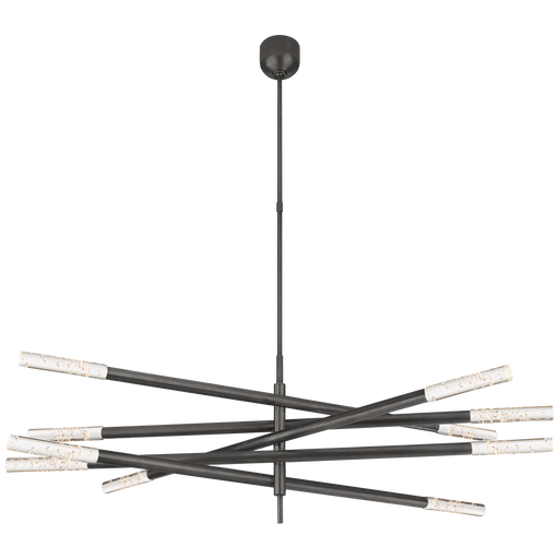 Rousseau Grande Articulating Chandelier - Bronze/Seeded Glass