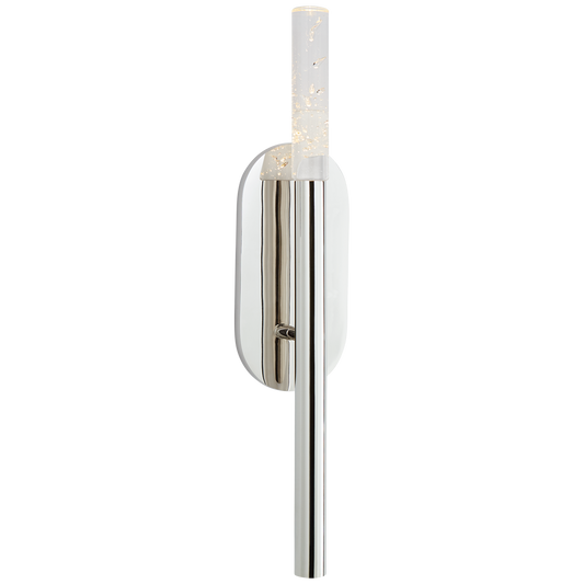 Rousseau Medium Bath Sconce - Polished Nickel/Seeded Glass