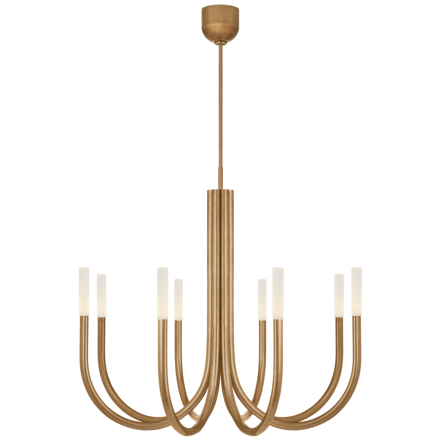 Rousseau Medium Chandelier - Antique Burnished Brass/Etched Crystal