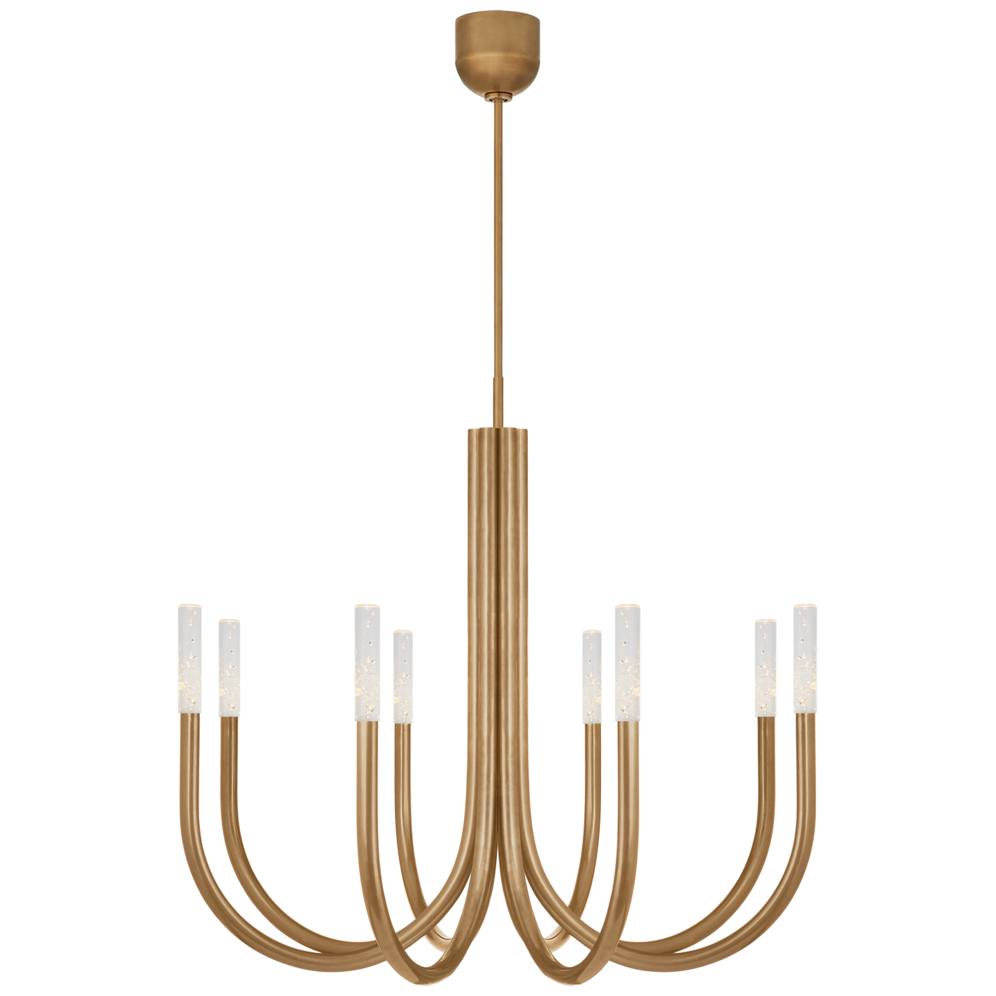 Rousseau Medium Chandelier - Antique Burnished Brass/Seeded Glass