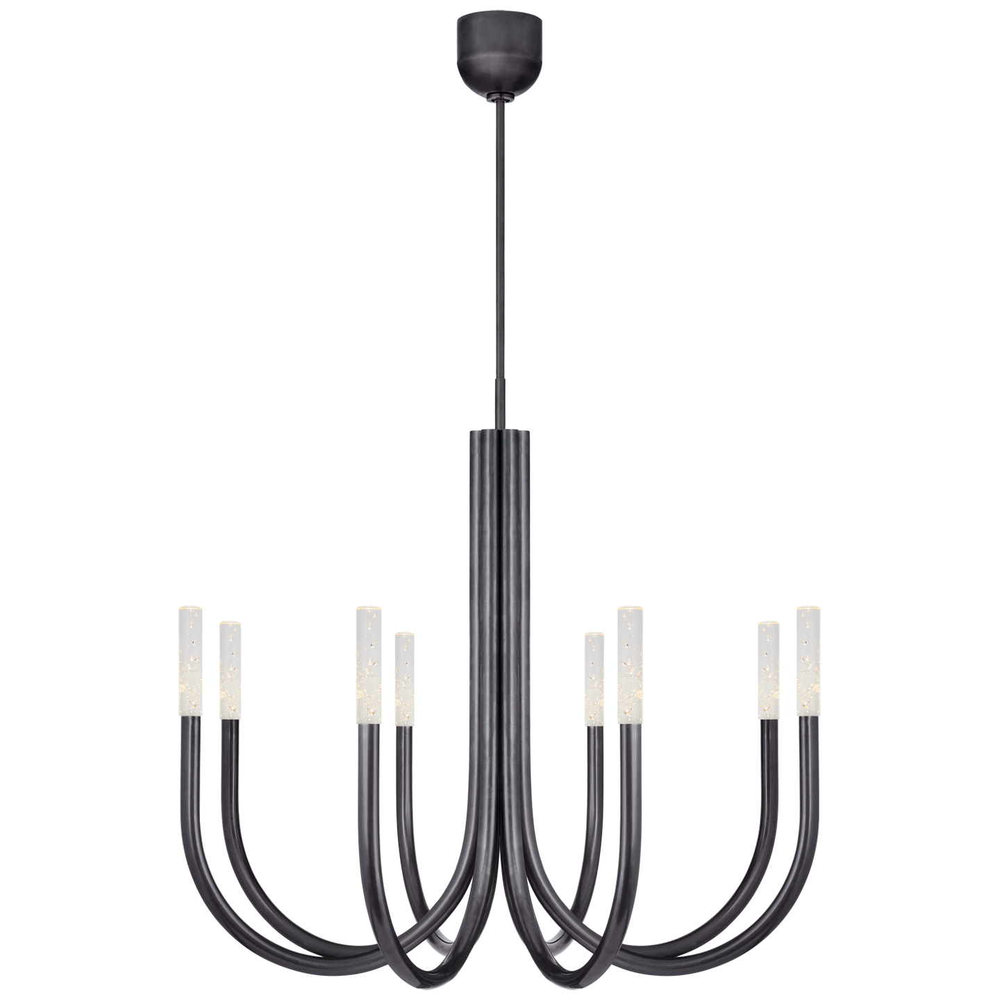 Rousseau Medium Chandelier - Bronze/Seeded Glass