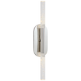 Load image into Gallery viewer, Rousseau Medium Vanity Sconce - Polished Nickel/Seeded Glass
