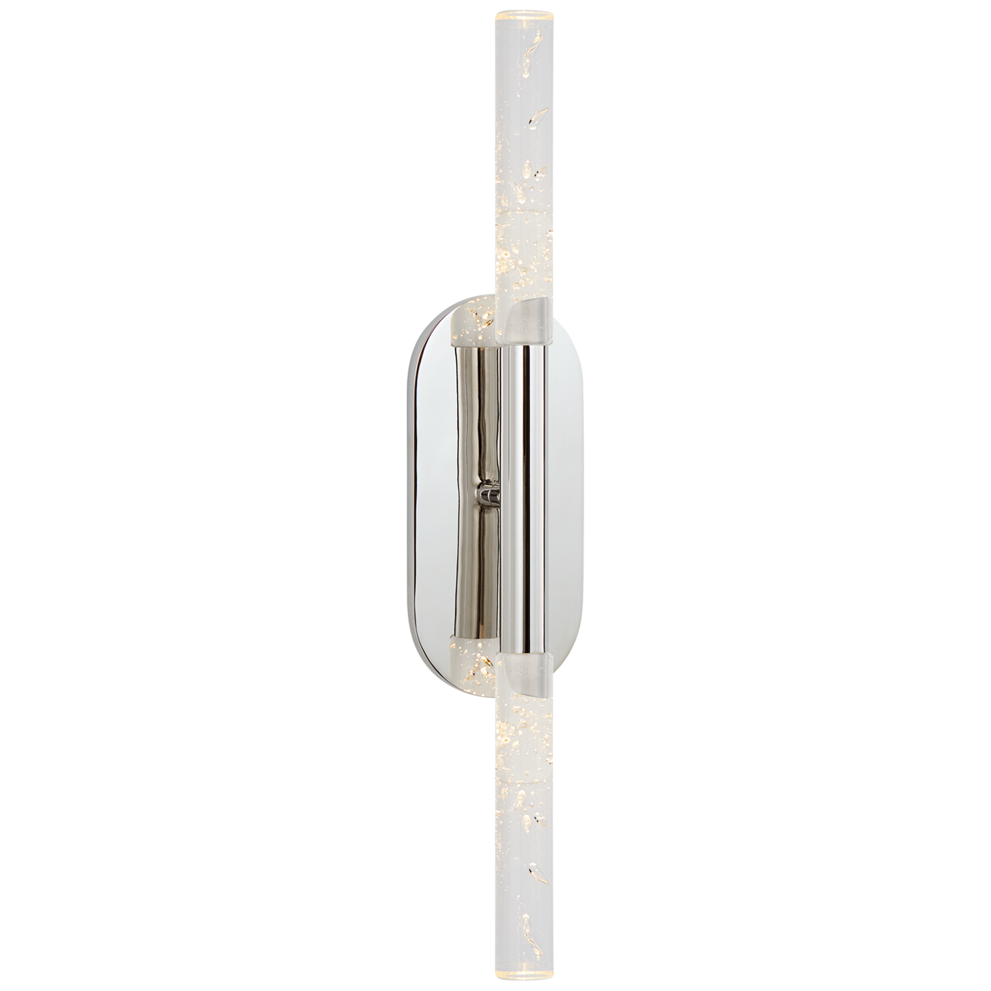 Rousseau Medium Vanity Sconce - Polished Nickel/Seeded Glass