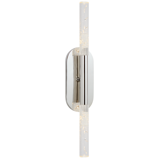 Rousseau Medium Vanity Sconce - Polished Nickel/Seeded Glass