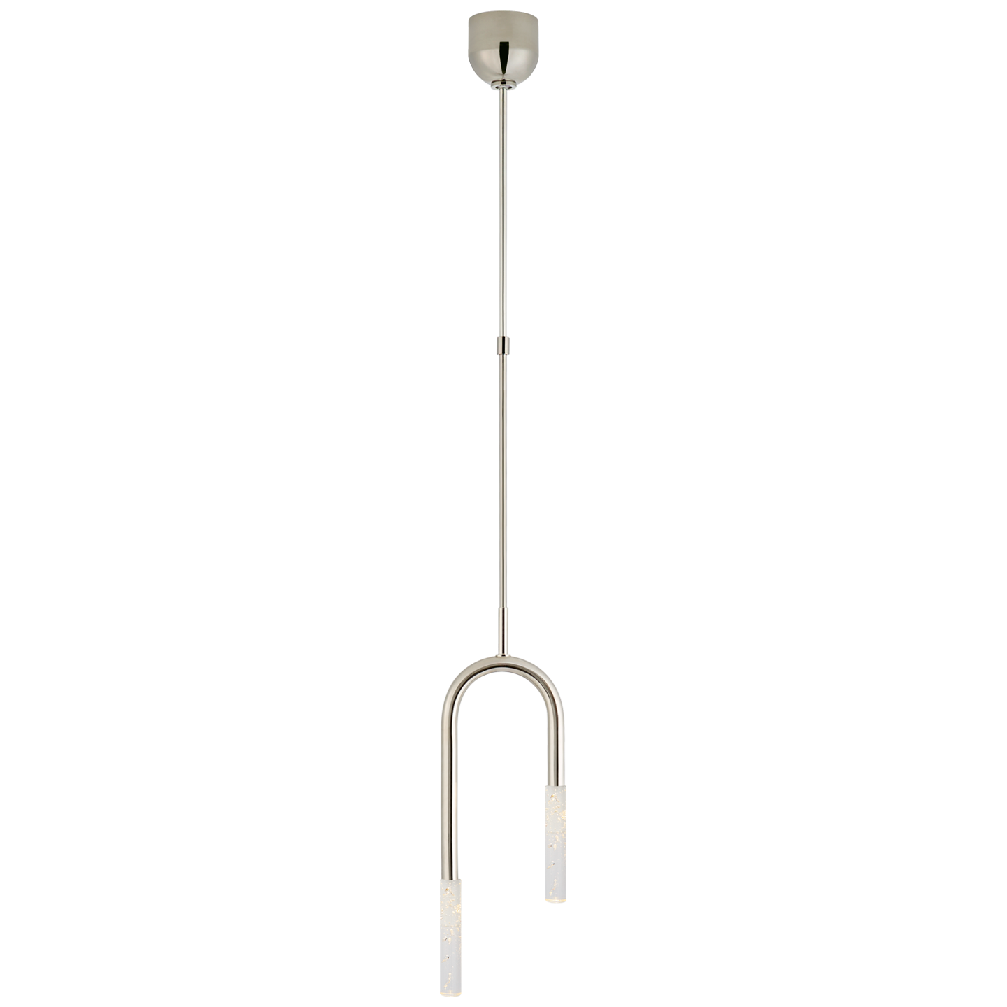 Rousseau Small Asymmetric Pendant - Polished Nickel/Seeded Glass