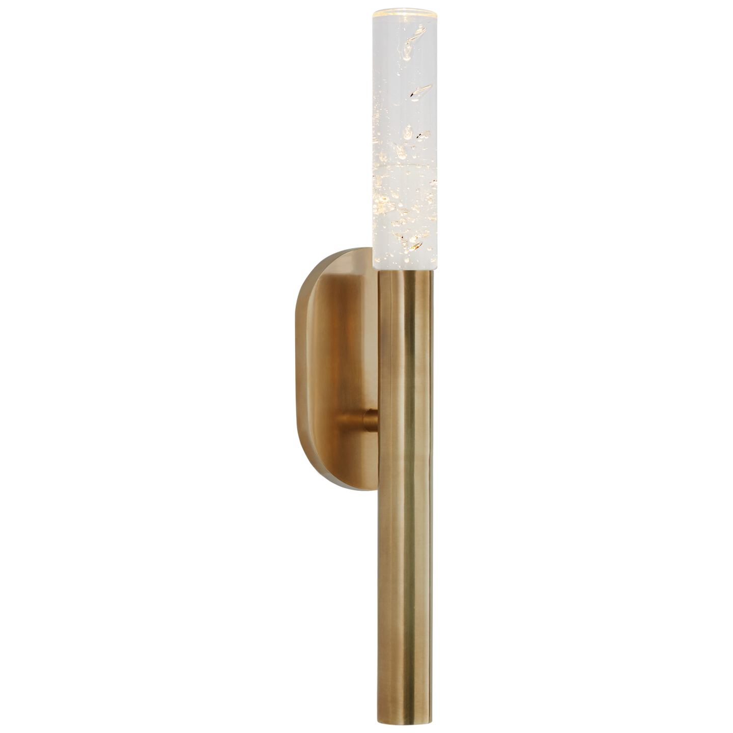 Rousseau Small Bath Sconce - Antique Burnished Brass/Seeded Glass