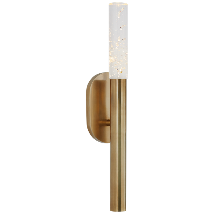 Rousseau Small Bath Sconce - Antique Burnished Brass/Seeded Glass