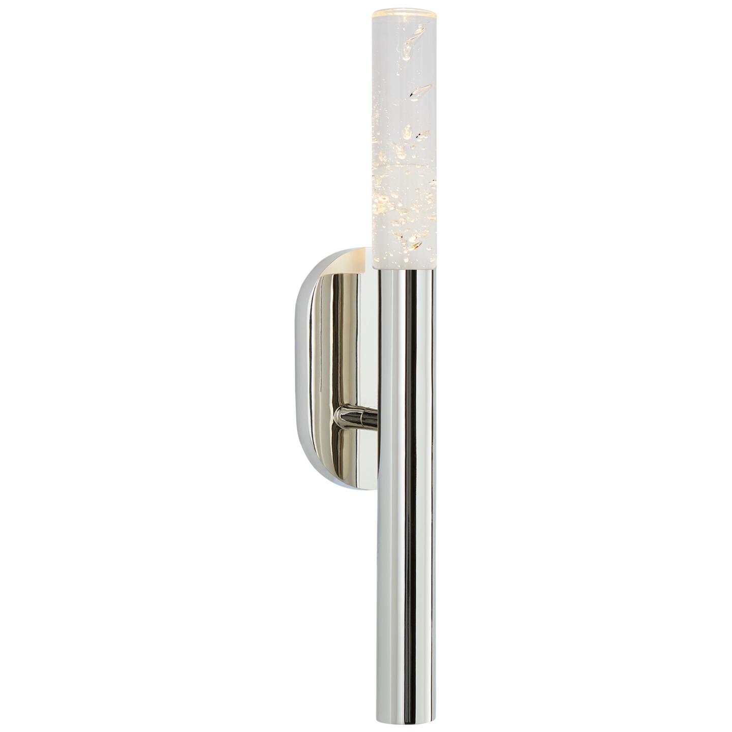 Rousseau Small Bath Sconce - Polished Nickel/Seeded Glass