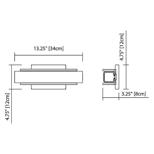 Rowan 13" LED Wall Sconce - Diagram