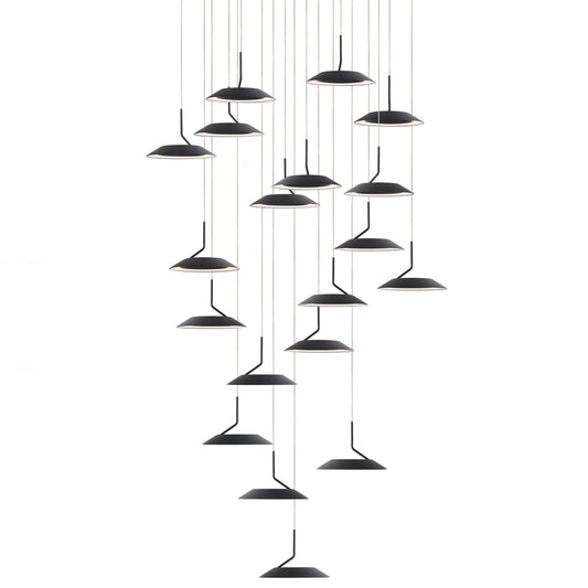 Royyo 19-Light Pendant - Matte Black Finish