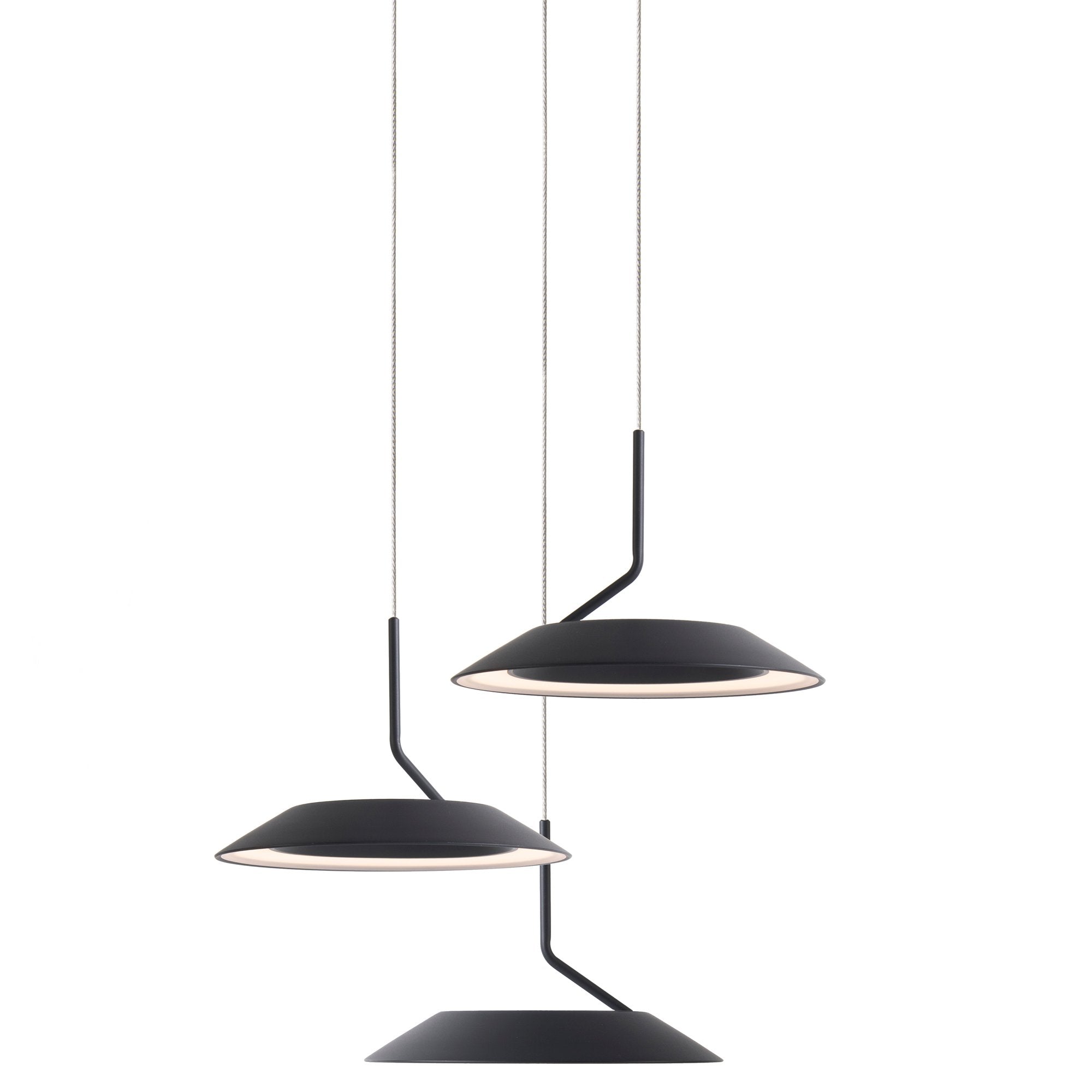 Royyo 3-Light Pendant - Matte Black Finish