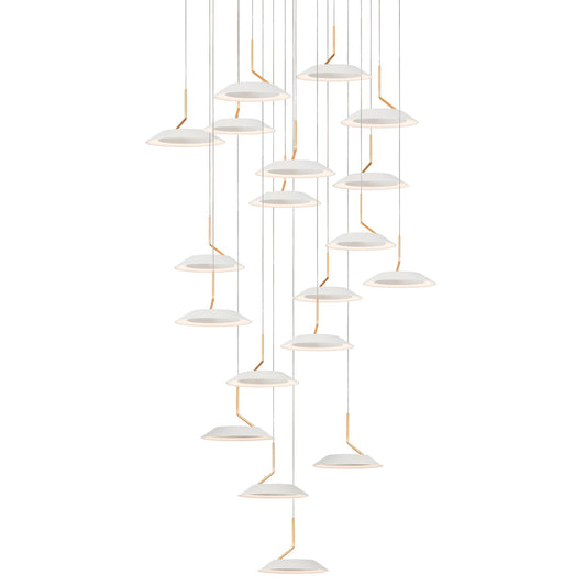 Royyo 19-Light Pendant - Matte White Finish