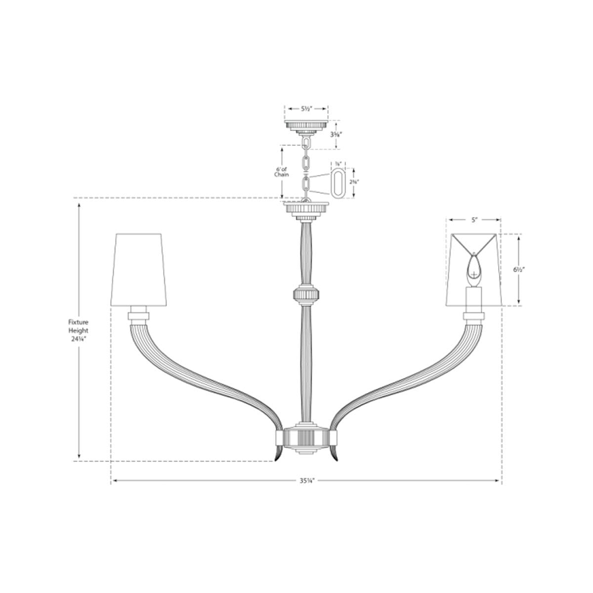 Ruhlmann Large Chandelier - Diagram