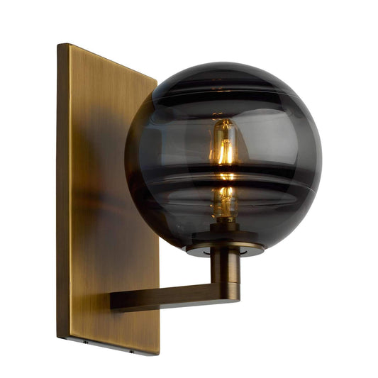 Sedona Wall Sconce - Smoke/Aged Brass Finish