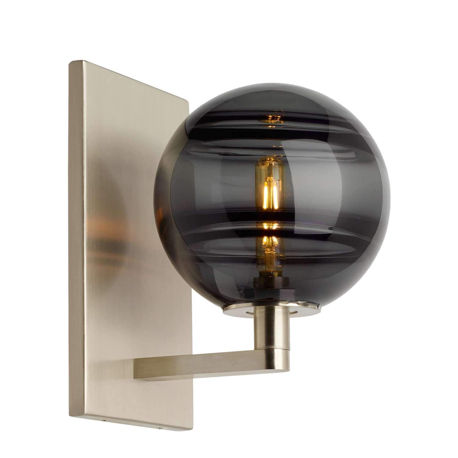 Sedona Wall Sconce - Smoke/Satin Nickel Finish