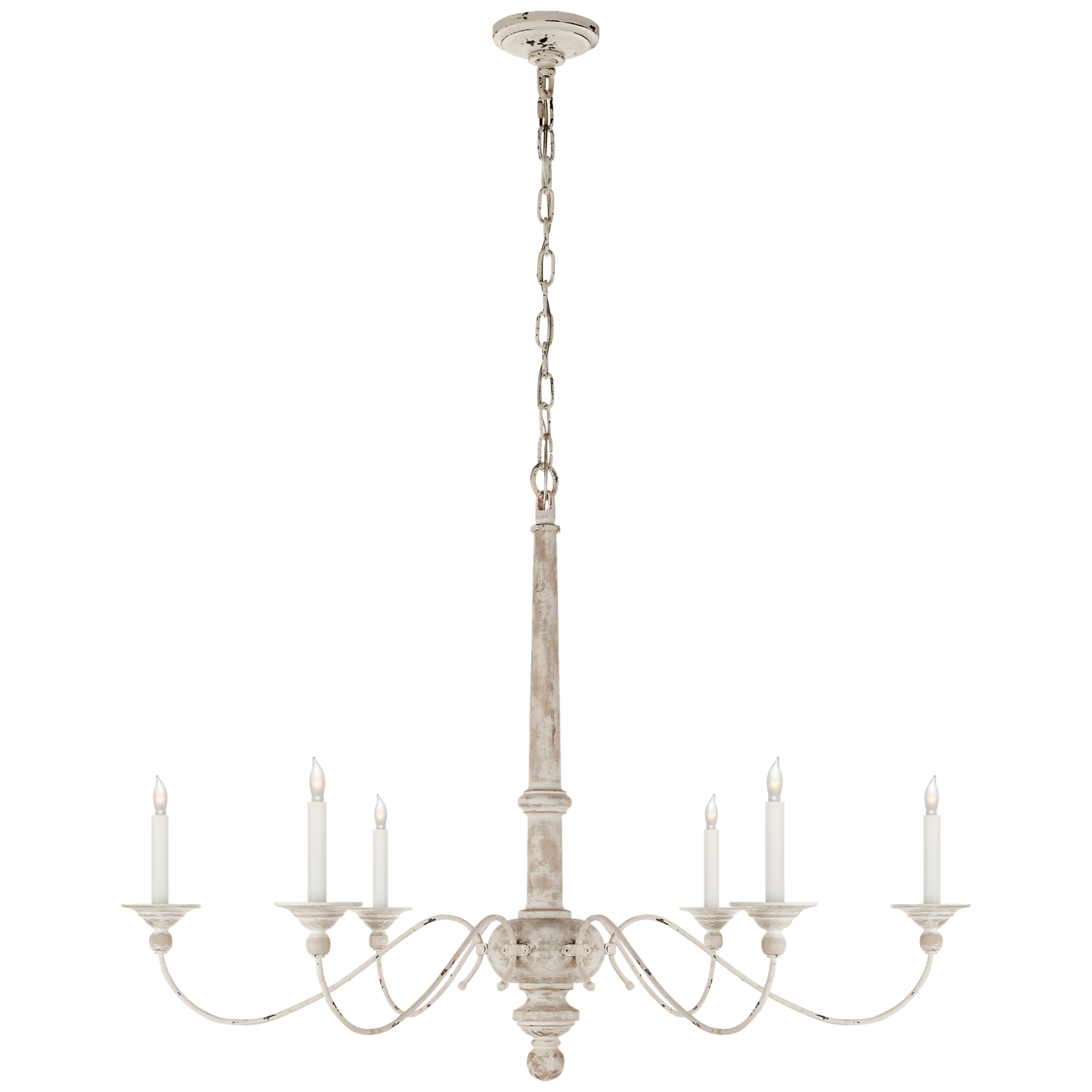 Country Large Chandelier - Belgian White Finish