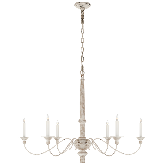 Country Large Chandelier - Belgian White Finish