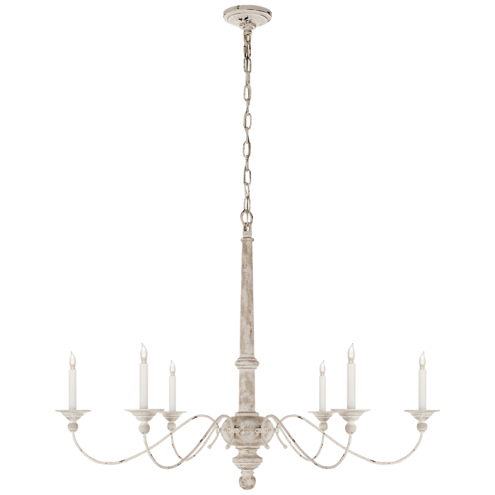 Country Large Chandelier - Belgian White Finish