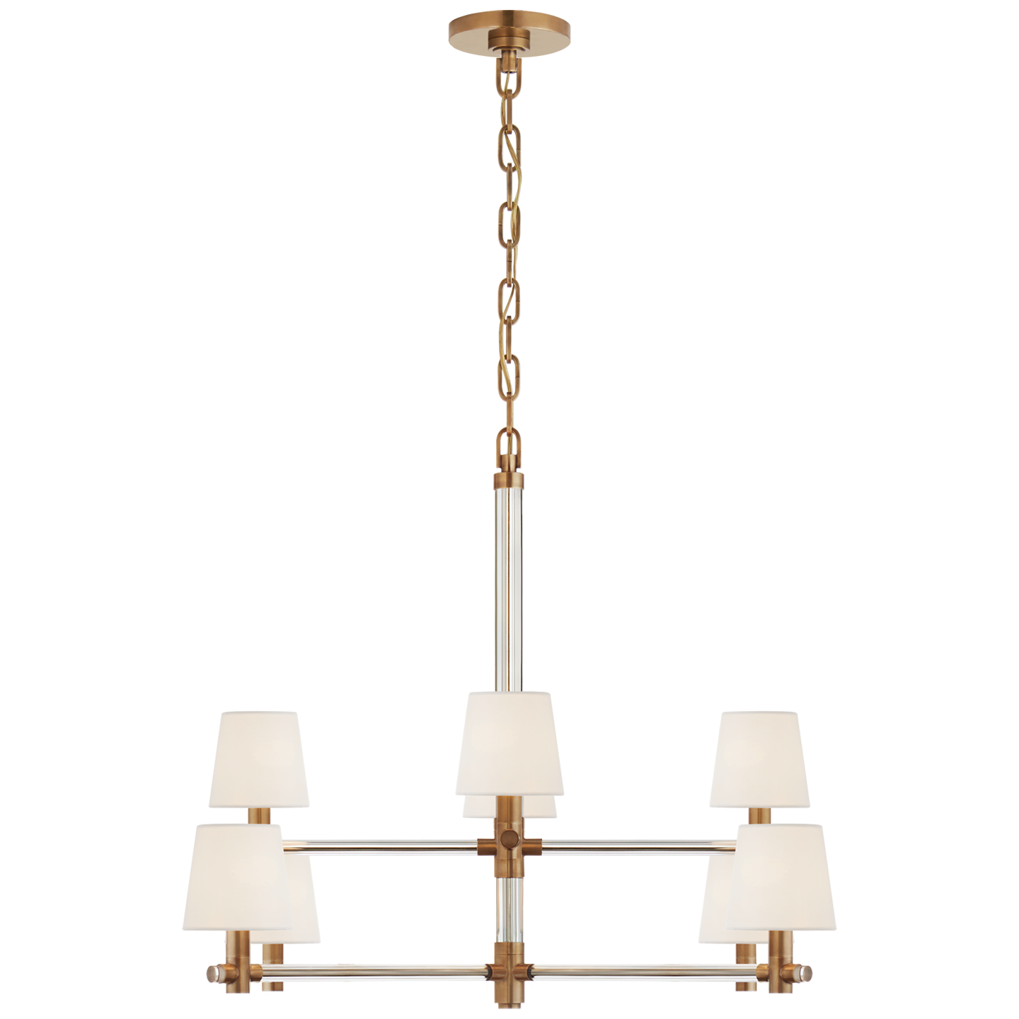 Sable Large Chandelier - Natural Brass Finish