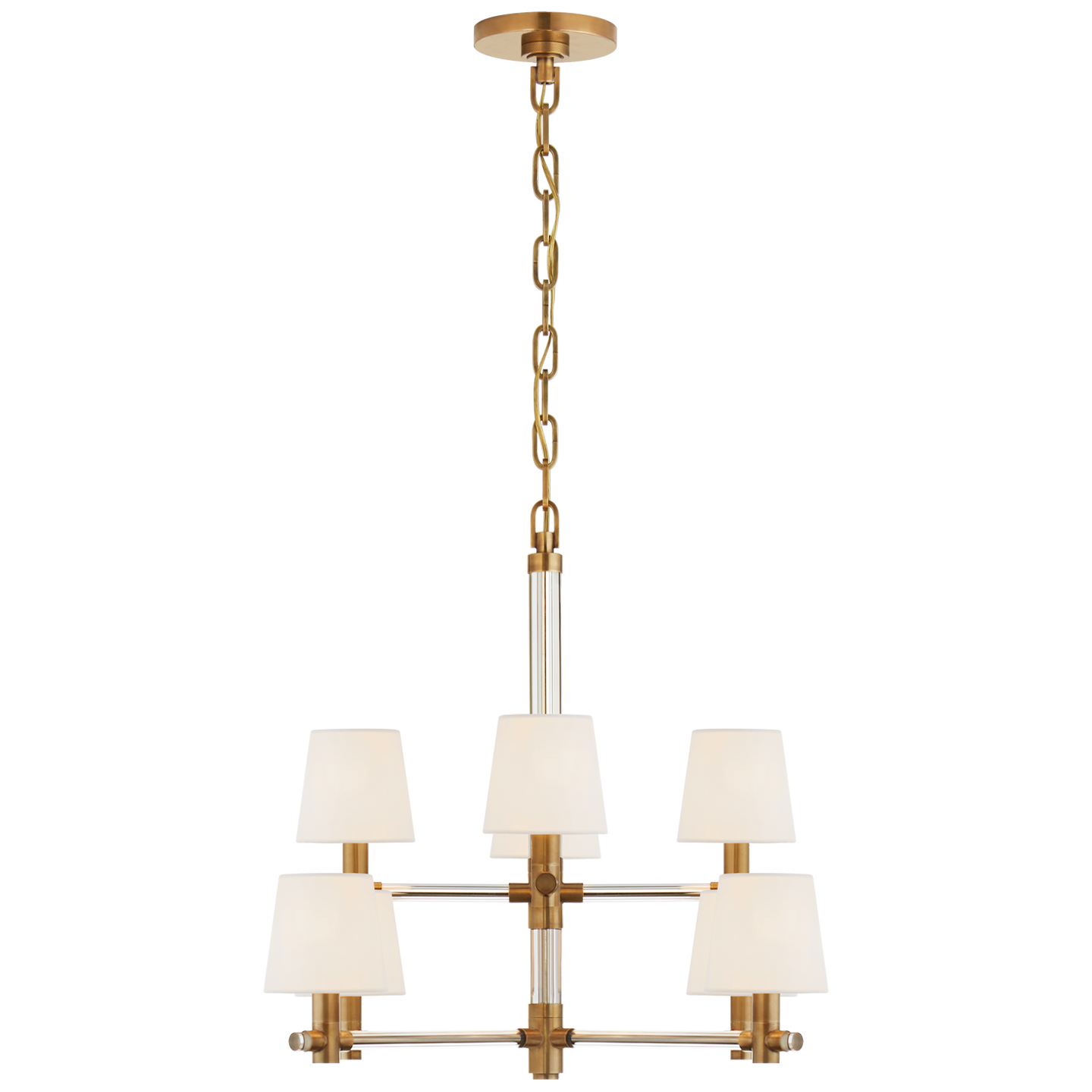 Sable Small Chandelier - Natural Brass Finish