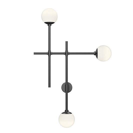 Sabon LED 3 Light Wall Sconce - Satin Black Finish