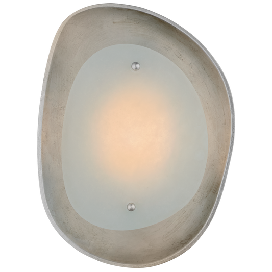 Samos Small Sculpted Sconce - Burnished Silver Leaf & Alabaster