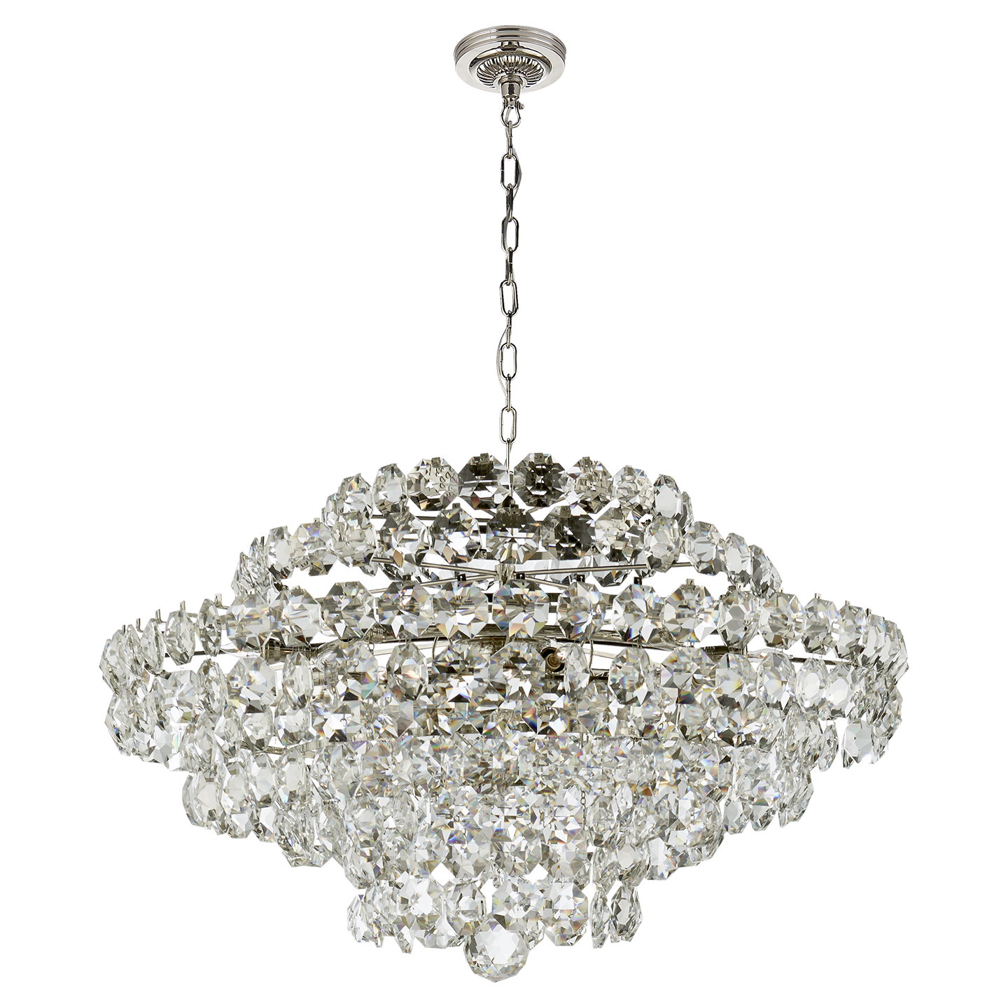 Sanger Large Chandelier - Polished Nickel