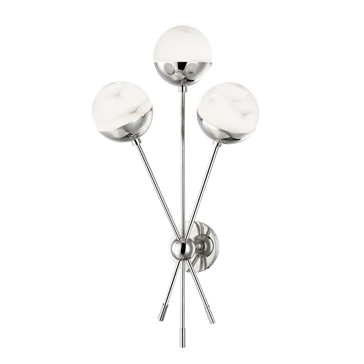 Saratoga 3-Light Wall Sconce - Polished Nickel Finish