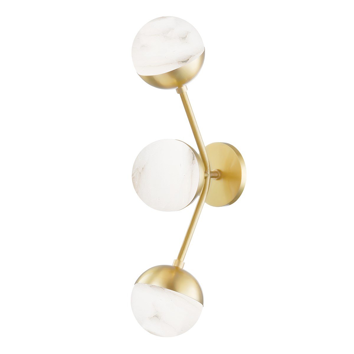 Saratoga 3-Light Wall Sconce - Aged Brass Finish