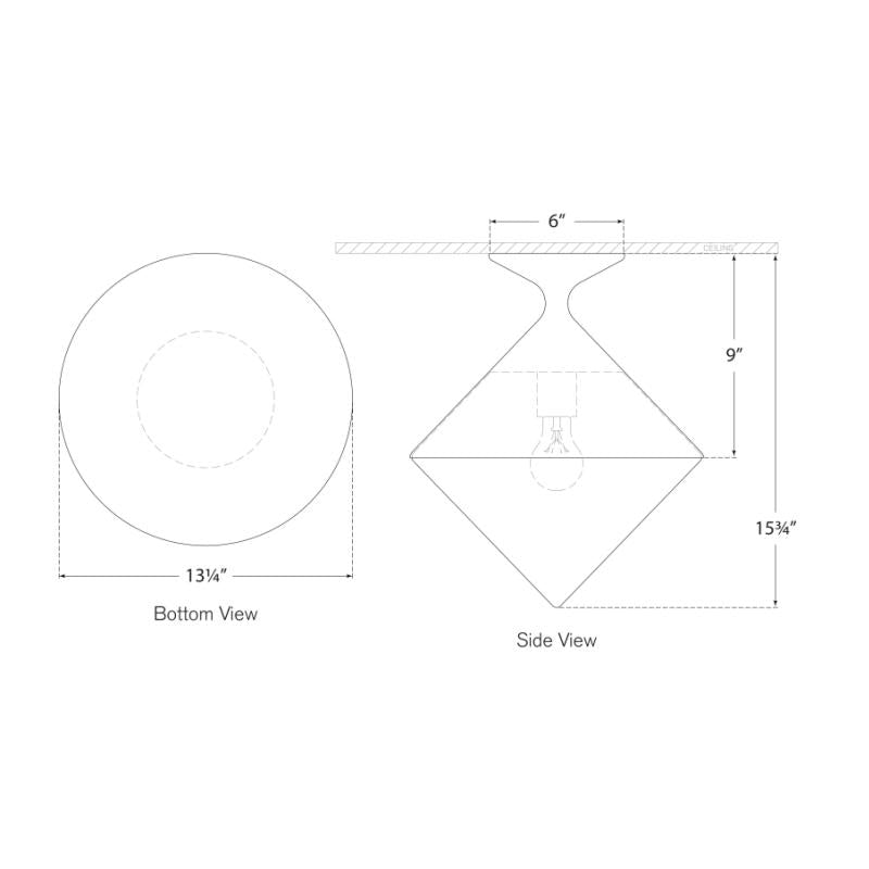 Sarnen Small Flush Mount - Diagram