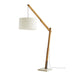 Sarsa Floor Lamp - Natural & White Linen Shade