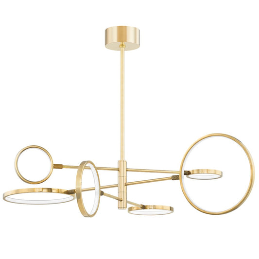 Saturn Chandelier - Aged Brass Finish