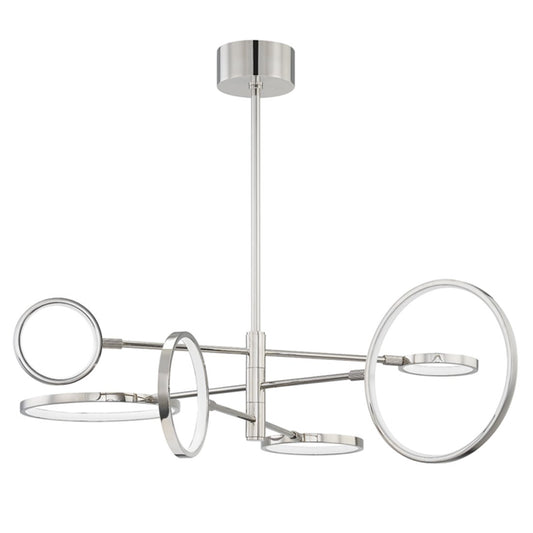 Saturn Chandelier - Polished Nickel Finish 