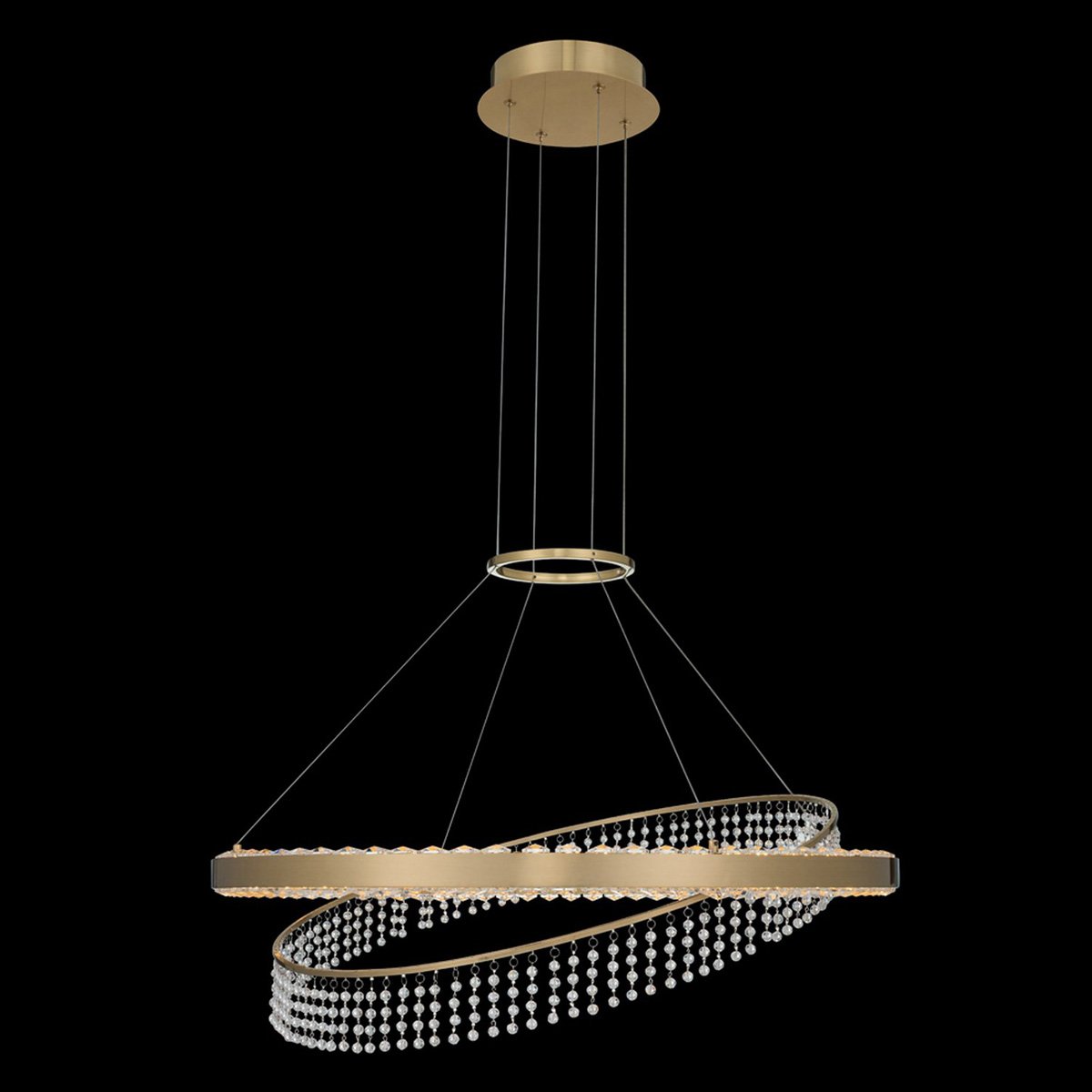 Saturno 28" Pendant - Brushed Champagne Gold Finish