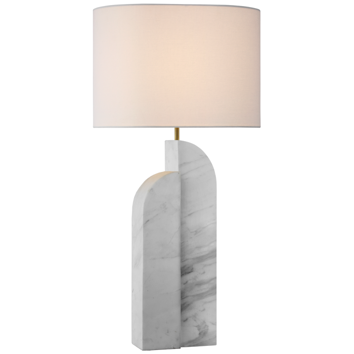Savoye Left Table Lamp - White Marble