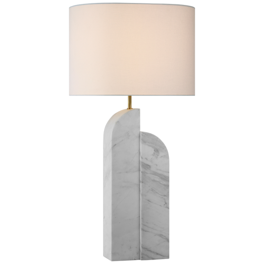 Savoye Right Table Lamp - White Marble