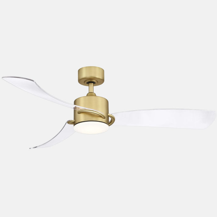 SculptAire LED Ceiling Fan - Brushed Satin Brass Finish with Clear Blades