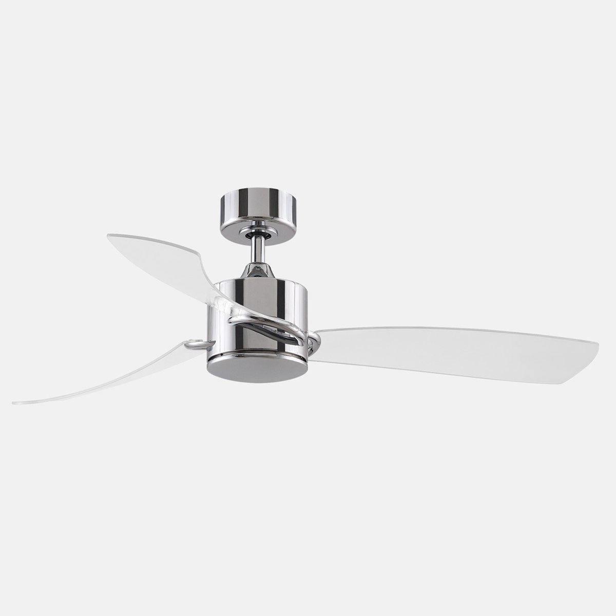 SculptAire LED Ceiling Fan - Chrome Finish with Clear Blades