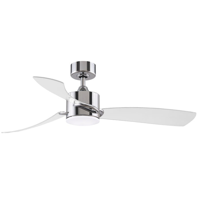 SculptAire LED Ceiling Fan - Chrome Finish with Clear Blades