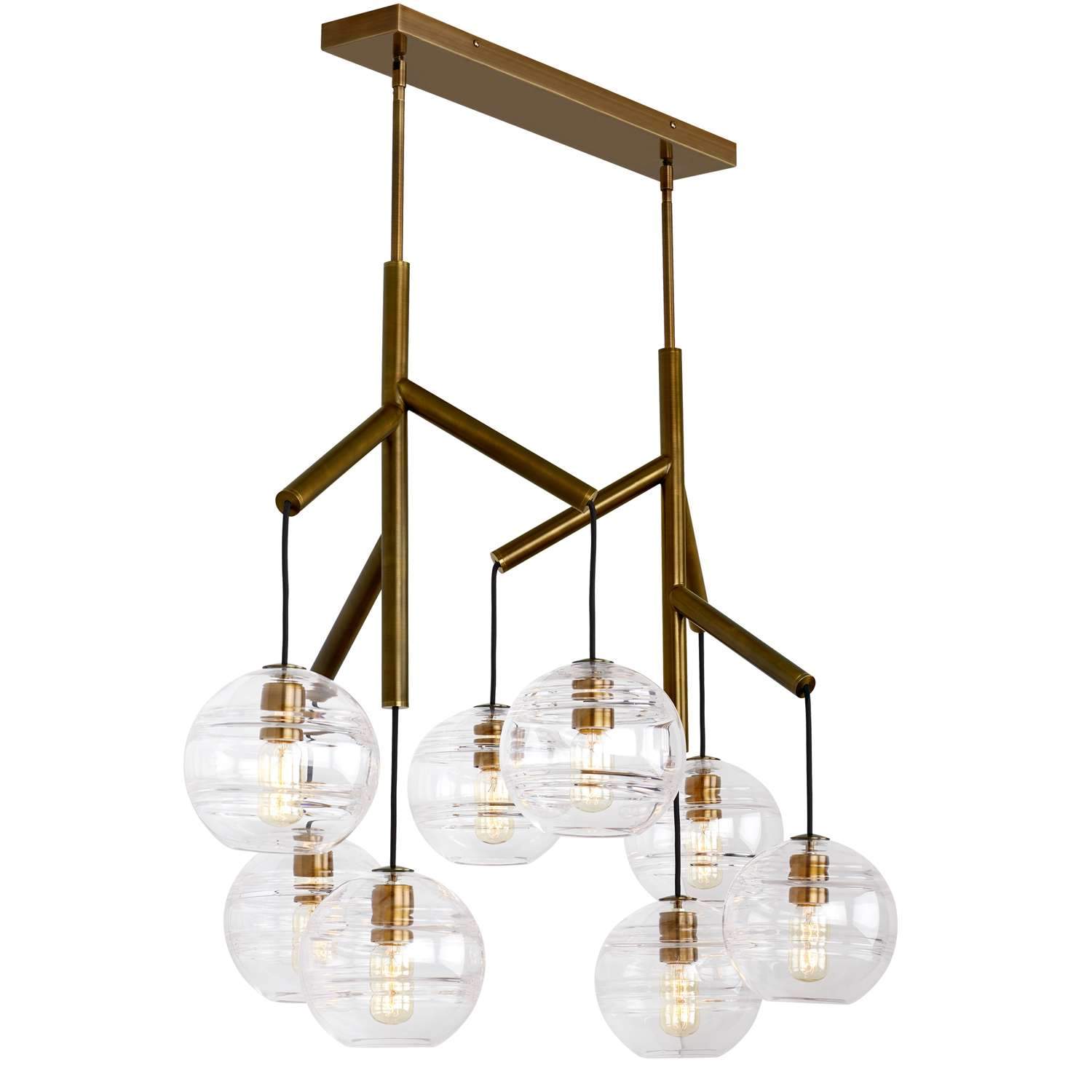 Sedona Double LED Chandelier - Aged Brass Finish