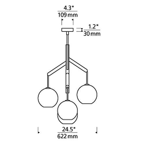 Sedona Double LED Chandelier - Diagram